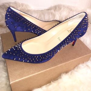 NEW-Christian Louboutin Suede, Escarpic 70mm pump